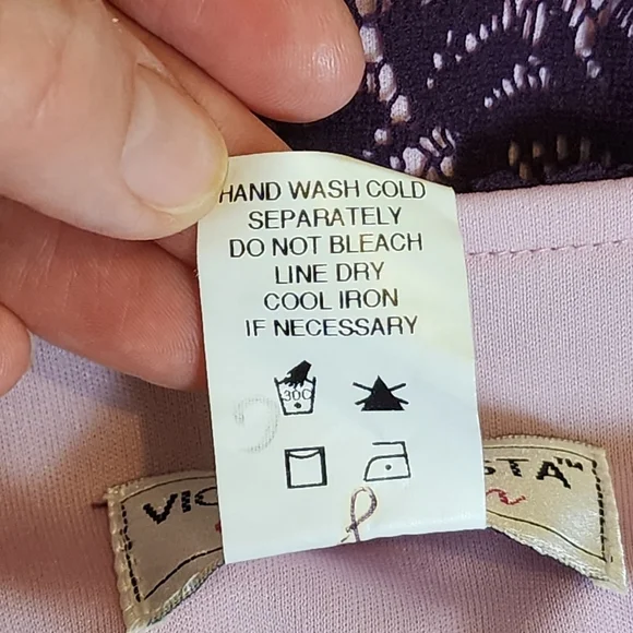 Victor Costa Occasion Long Sleeve Lace Blouse Top Deep Purple Size Medium - Picture 9 of 9